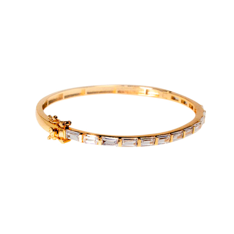 Bracelete Zirconia Navete Ouro