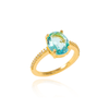 Anel Oval Aquamarine Ouro Be Trendy