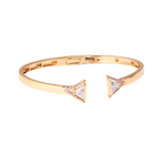 Bracelete Ouro Dois Triângulos Zircônia Lapidada Be Trendy